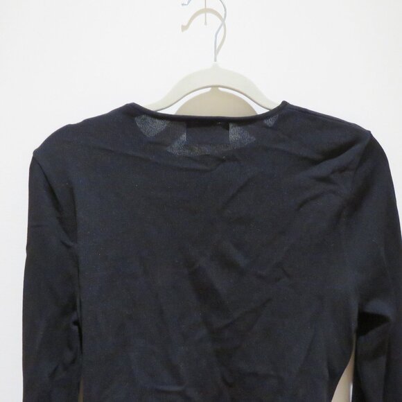 DISSH Monique Long Sleeve Knit Top in Black Cut Out Minimalist Evening - Size L - Picture 11 of 13